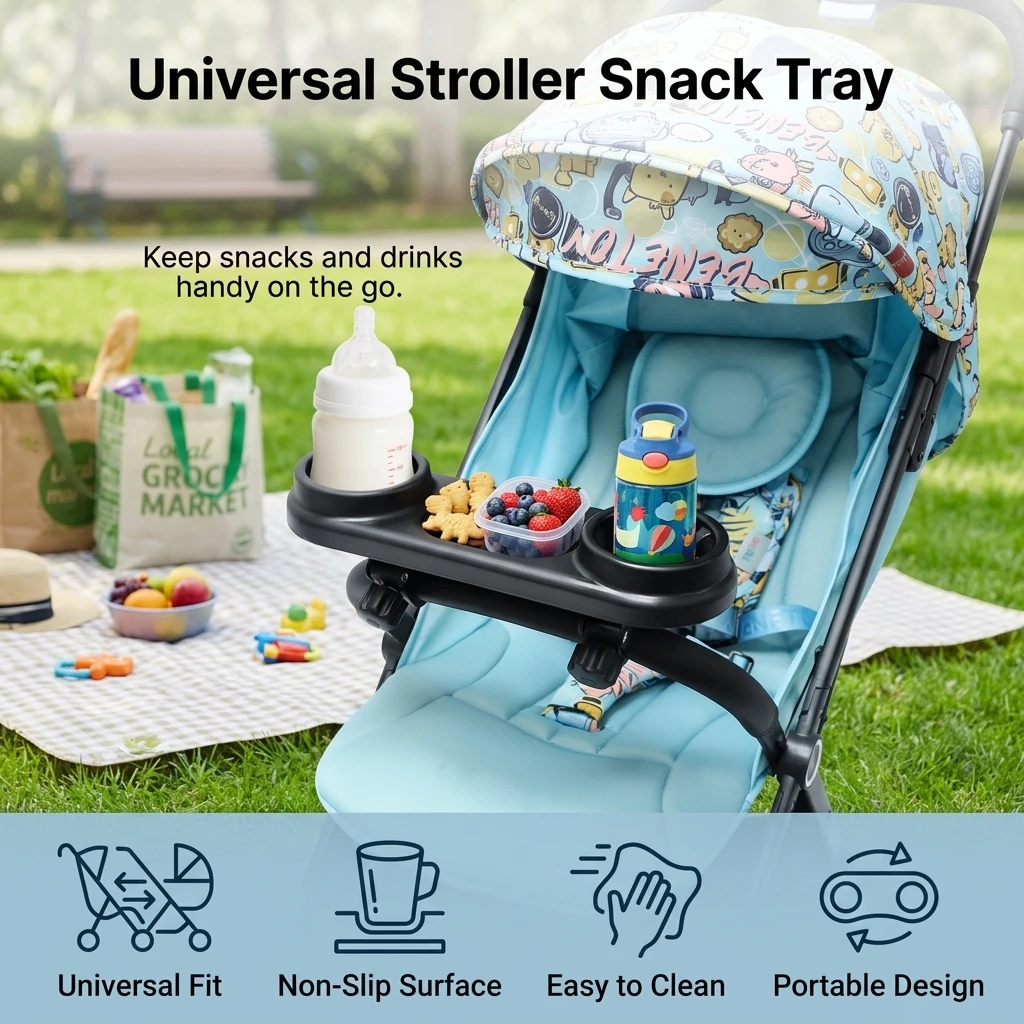 

Universal Baby Stroller Tray Baby Stroller Dining Plate Armrest Support Plate Children's Stroller Umbrella Cart Accessories