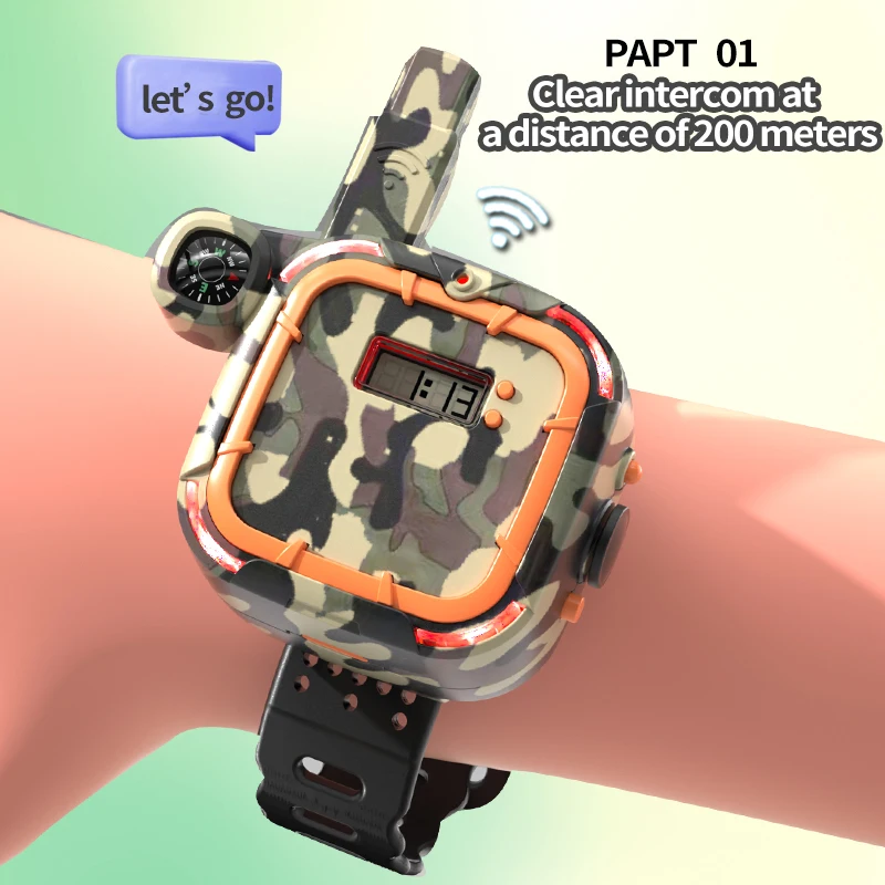 子供用充電式トランシーバー、懐中電灯付き双方向ラジオトランシーバー子供用長距離、インターホンおもちゃ2個パック