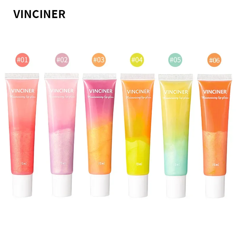 

VINCINER New 6 Color Lip Gloss Shining Shimmer Sequin Texture Moisturizing Lasting Non Stick Liquid Lipstick Large Capacity 15ml