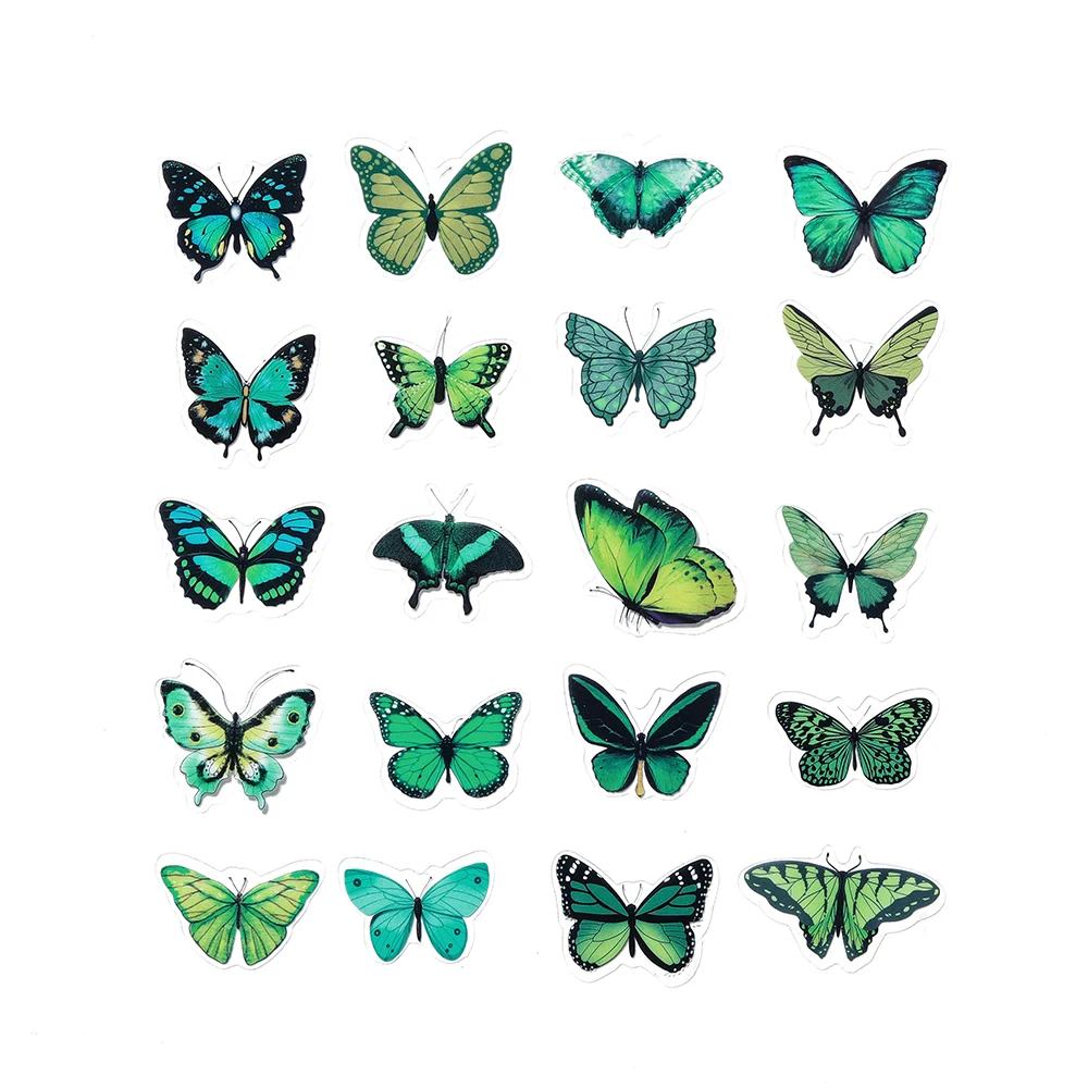 40Pcs/Bag Butterfly 3D Nail Decorative PVC Sticker Epoxy Resin Crafts Fillers Material for DIY Epoxy Resin Molds Book Decor