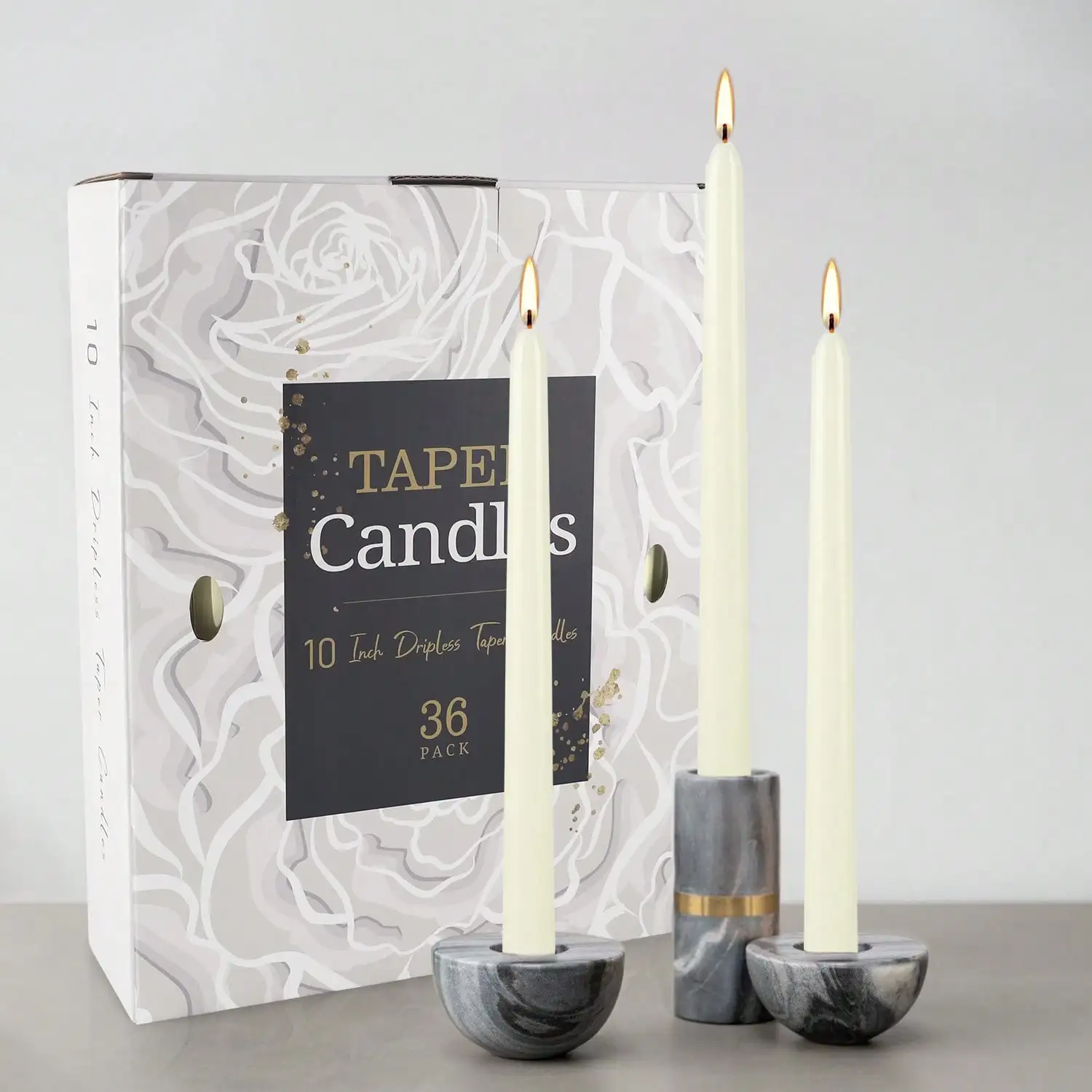 36 Pack 10-Inch Taper Candles – Ivory White, No Drip No Smoke – Top Choice For Wedding, Dinner, Home Decor sh260311172858786279148