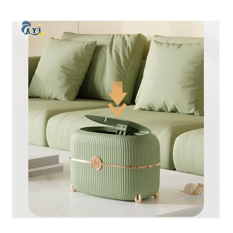 

AY03-Desktop Waste Bin With Lid Press Mini Storage Bin Bedside Bedroom Living Room Coffee Table Paper Basket Bucket