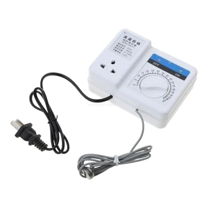 Dropship 0-100℃ Temperature Controller Manual Thermostat 220V Rated Power 1000W for Boiler Running & Stop Buttons