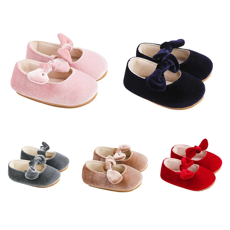 Autumn Baby Girl Princess Shoes 1 Year Casual Anti-Slip Bow Sneakers Spring Toddler Soft Soled First Walkers 0-18 Months