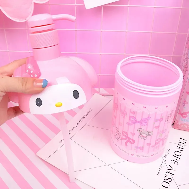 Lovely Sanrio Shampoo Bottle Kawaii Cartoon Hello Kitty Press Bottle Anime My Melody Large Capacity Bathroom Liquid Bottle Gift