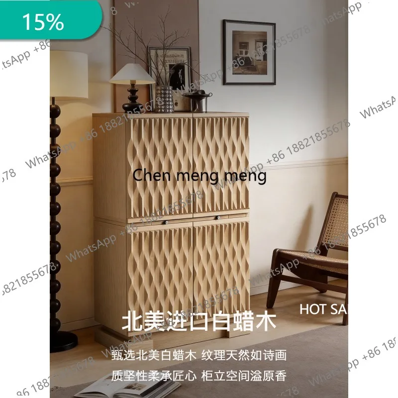 

D132 Retro chest, bedroom, living room, designer ash wood, high-end locker, dining side cabinet
