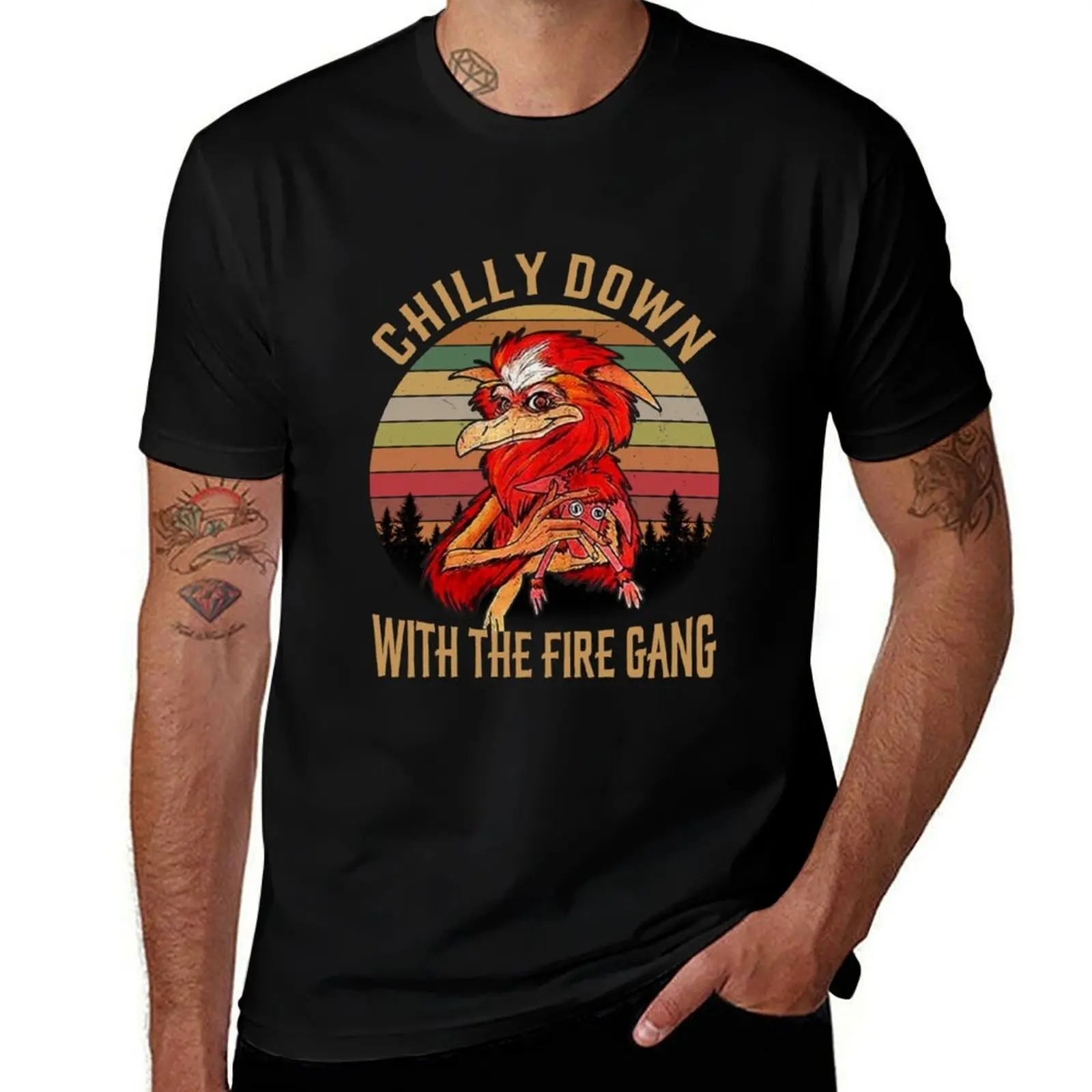 Chilly Down with The Fire Gang T-Shirt Summer Fashion Casual Tee Shirt T-Shirt