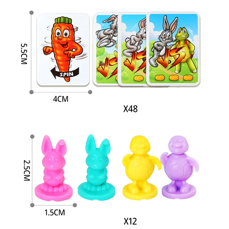 Jouet de course de fond de lapin de dessin animé, tirant des radis, jouet éducatif interactif de compétition pour enfants