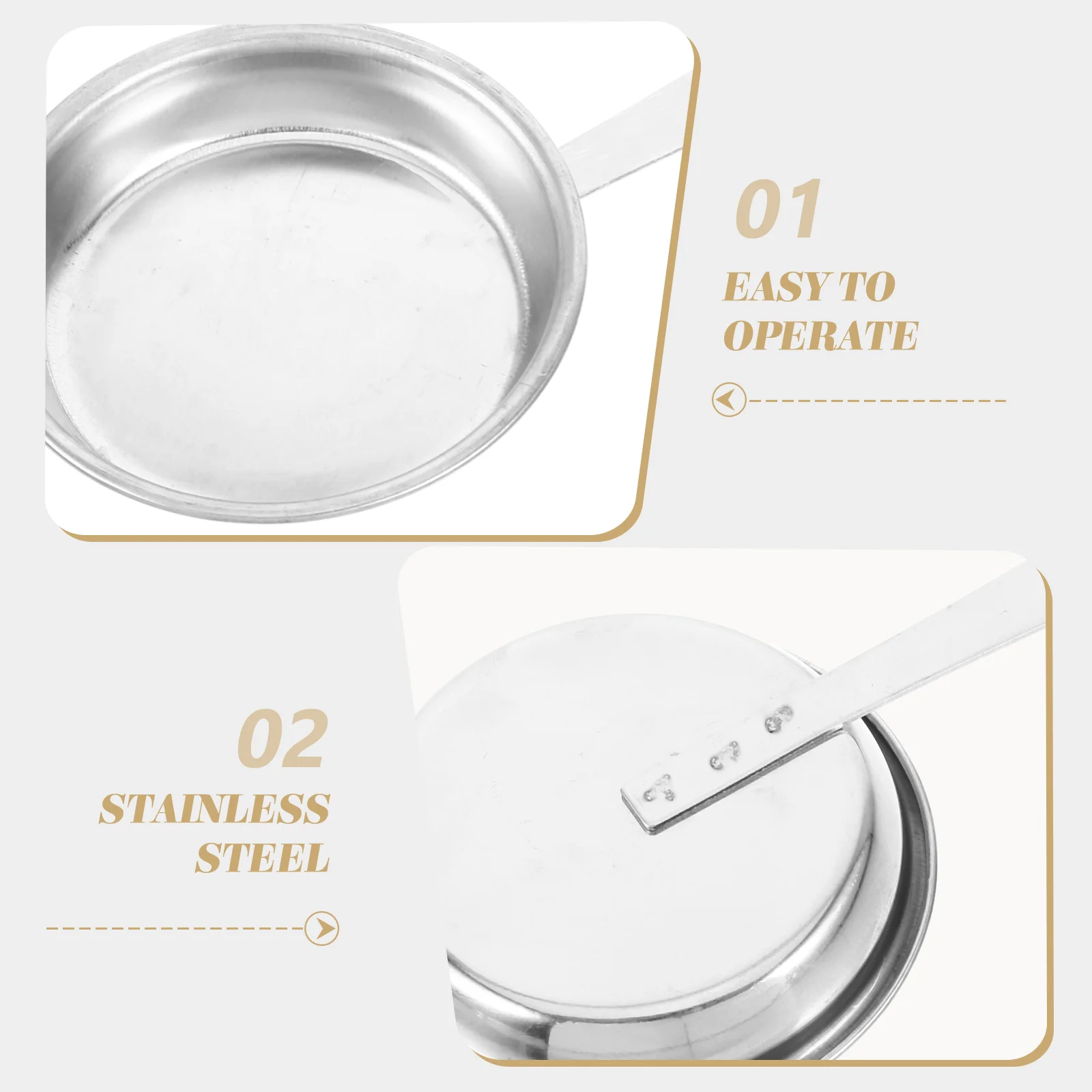 Cabilock LED Flameless with Automatic Extinguisher Floating Wick Gold Silver Stainless Steel Tea Light Holder