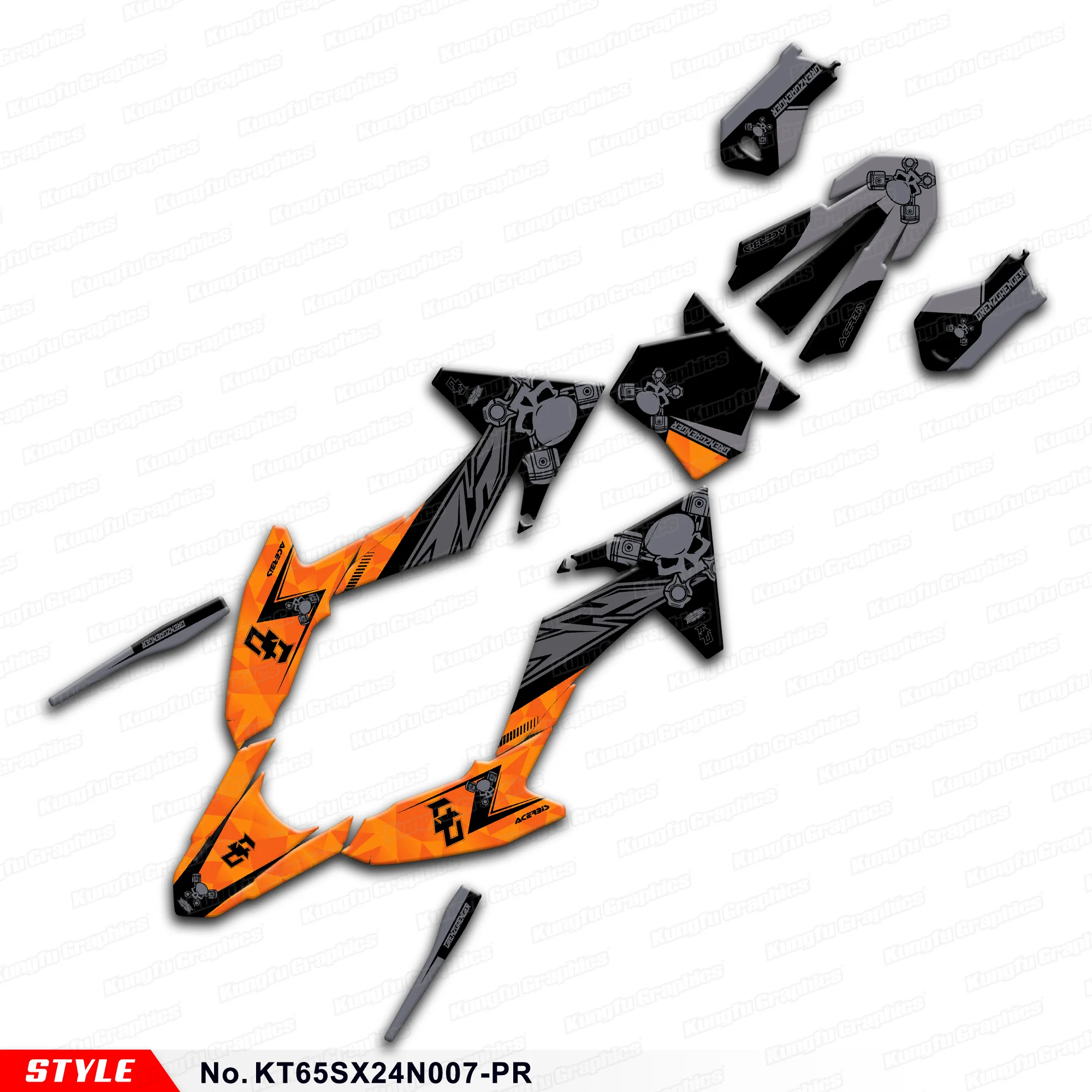 

Racing Graphics Decals Stickers for KTM SX65, 65SX , SX 65, 65 SX 2024, KT65SX24N007-PR