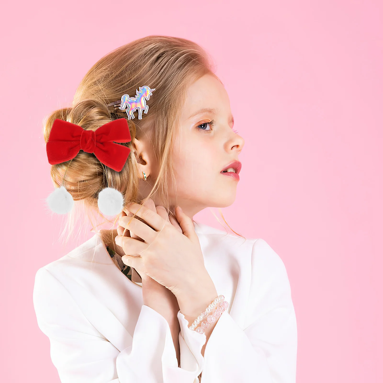 

2Pairs Bow Hair Clips Delicate Stylish Hair Accessories for Girls Christmas Birthday Wedding Graduation Proms Banquets