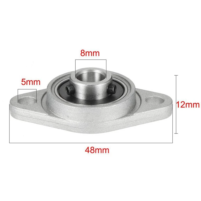 12Pcs Kfl08 Pillow Block Bearing 8Mm Bore Diameter Zinc Alloy Rhombic Flange Bearing For Cnc