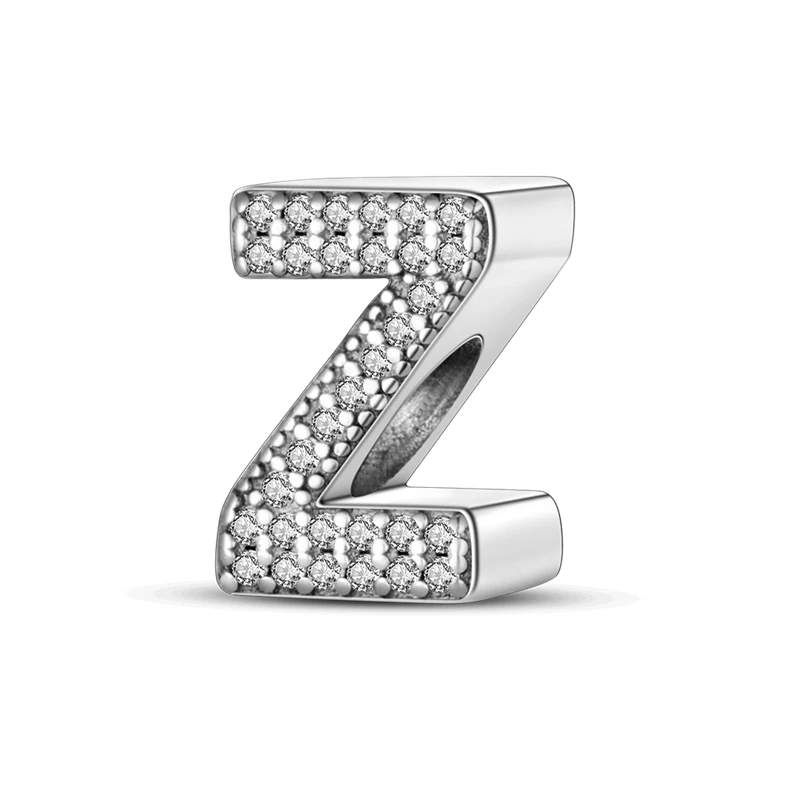925 Sterling Silber, passend für 925 Original-Armband, DIY A-Z, Alphabet, Charms, Perle, CZ, Zirkon, LIEBE, Buchstabe, baumelnder Anhänger, Schmuck, Geschenk