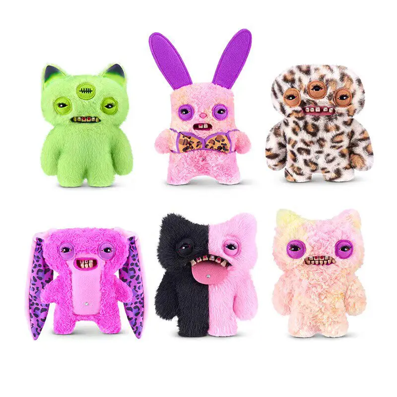 Fuggler Baddies Three Eyed Leopard Print Funny Monster Plush Toys Stuffed Doll Collectible For Adult Collectors Home Decor