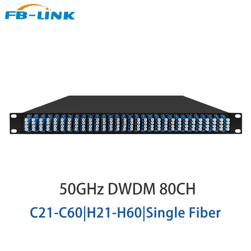 80CH DWDM 50GHz C21-C60 H21-H60 z portem monitora LC/UPC Pojedyncze włókno DWDM Mux/Demux 1U do montażu w stojaku