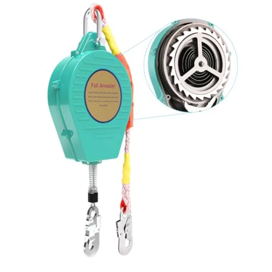 

23ft Self Retracting Lifeline 330lbs Fall Arrester Fall Protection with Alloy Steel Hook and Steel Wire Rope