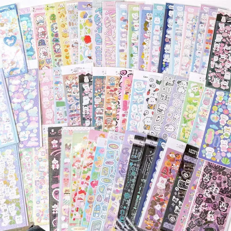 50pcs Random Cute Normal/Luminous  Sticker Pack Laser Decorative Kawaii Album Stickers Korean Stationery DIY Material  Tattoo