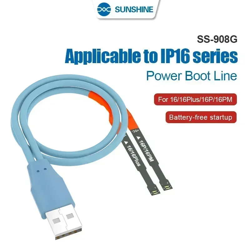 SUNSHINE SS-908G Mobile Phone Series Long Flexible Cable Power on Line FOR iphone 16 16PLUS 16PRO 16PROMAXseries Powre Boot