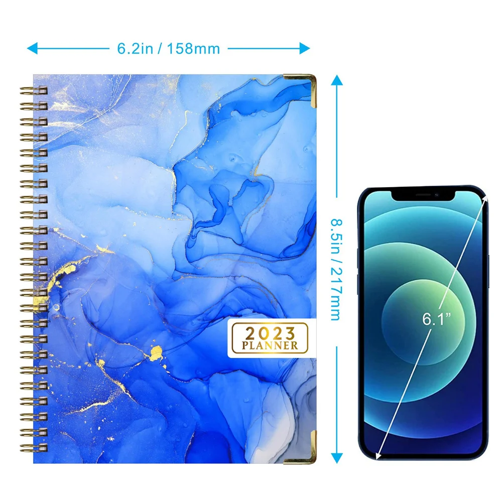 2023 Agenda Book Schedule A5 Coil Notepads Creative Flower Pattern Planner Reminder Timetable Desk Dates Diary Planner Notebook