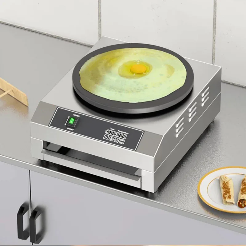 Commercial Induction Pancake Maker Desktop Electric Griddle Stall Use Multigrain Jianbing Crepe Making Machine