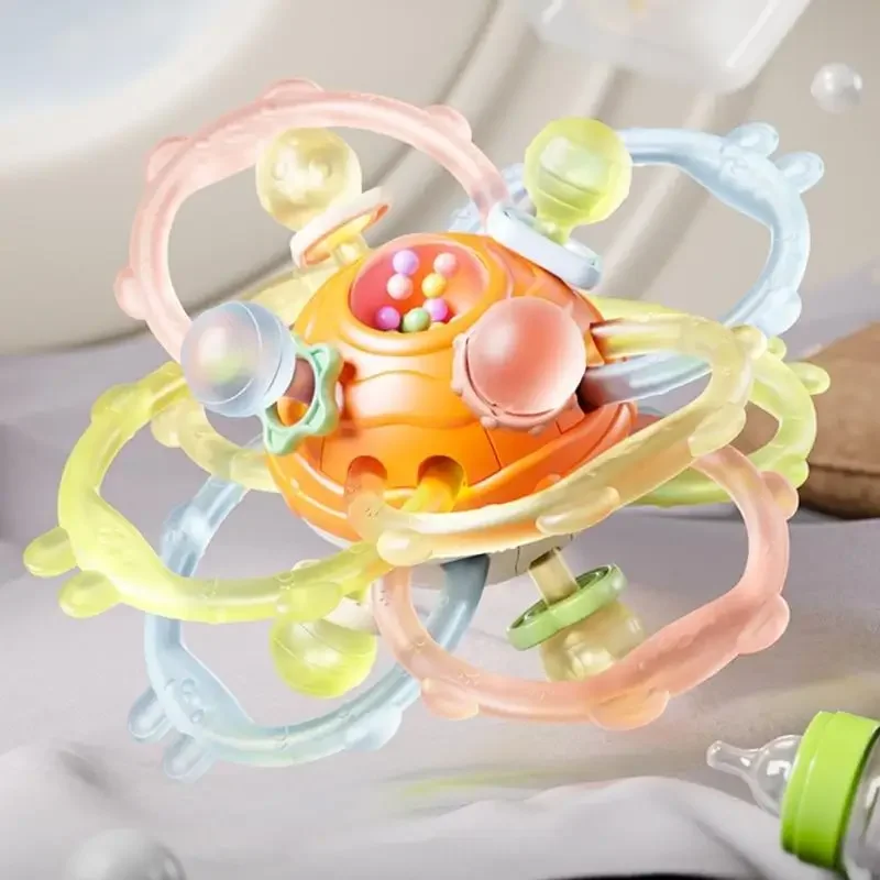 كرة حسية مزخرفة لتنمية الأطفال الصغار، تعزز التمارين البدنية، مضغ مريح، لعبة تعلم محمولة للأعمار من 3 سنوات فما فوق، 15UB #5