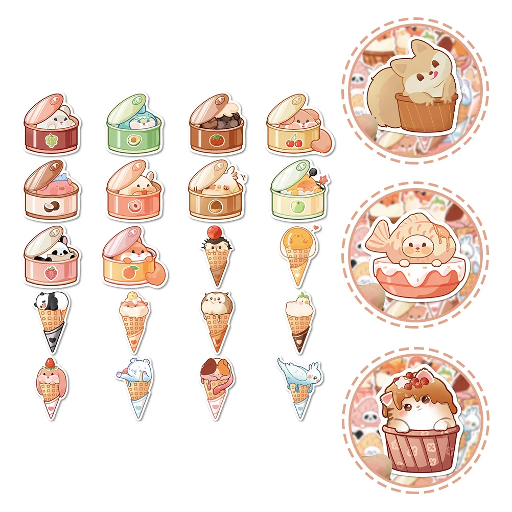 

80 Pcs Cake Stickers Scrapbook Album DIY Scrapbooking Decals Decorative Travel for Kits Embellishments Supplies Decorations