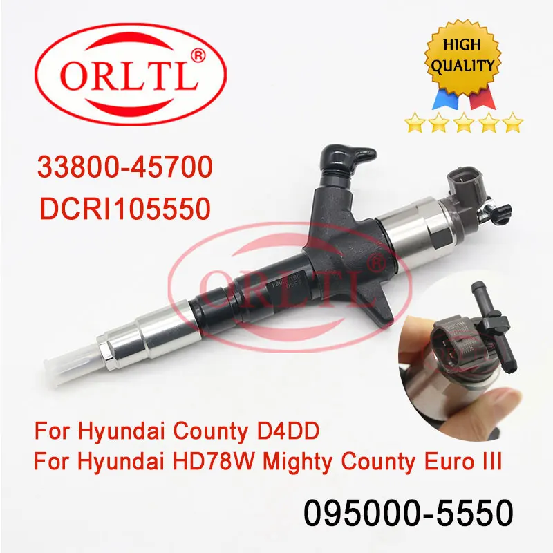 

095000-5550 Common Rail Injector 33800-45700 Diesel Fuel Engine Injector 0950005550 DCRI105550 For Denso Hyunda HD78W Mighty