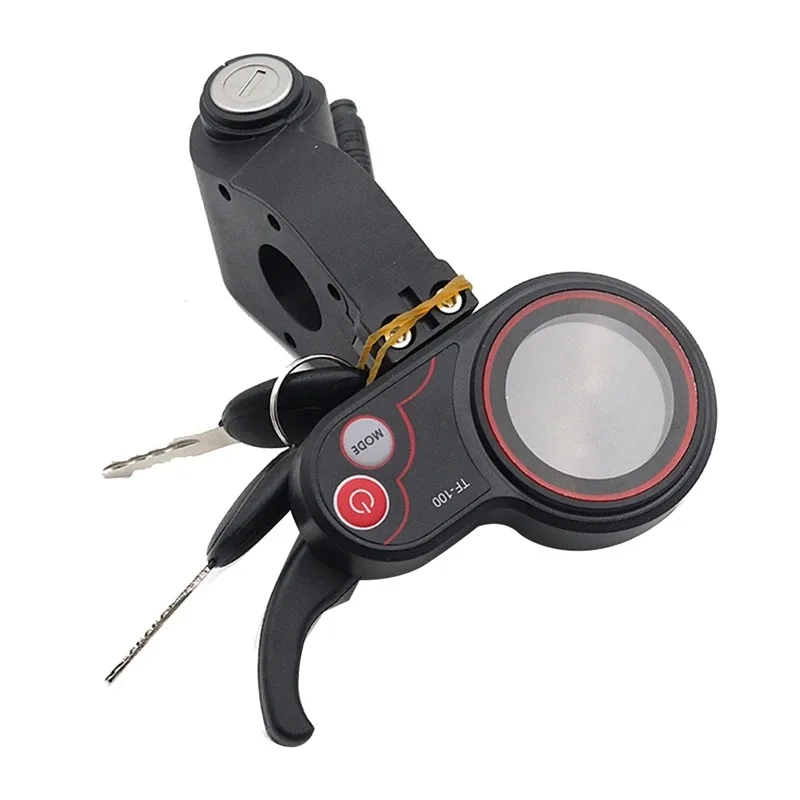 6PIN LCD Throttle Dashboard Switch with Ignition Lock Key Fit KUGOO M4 Electric Scooter TF-100 Speed Control Meter Assembly