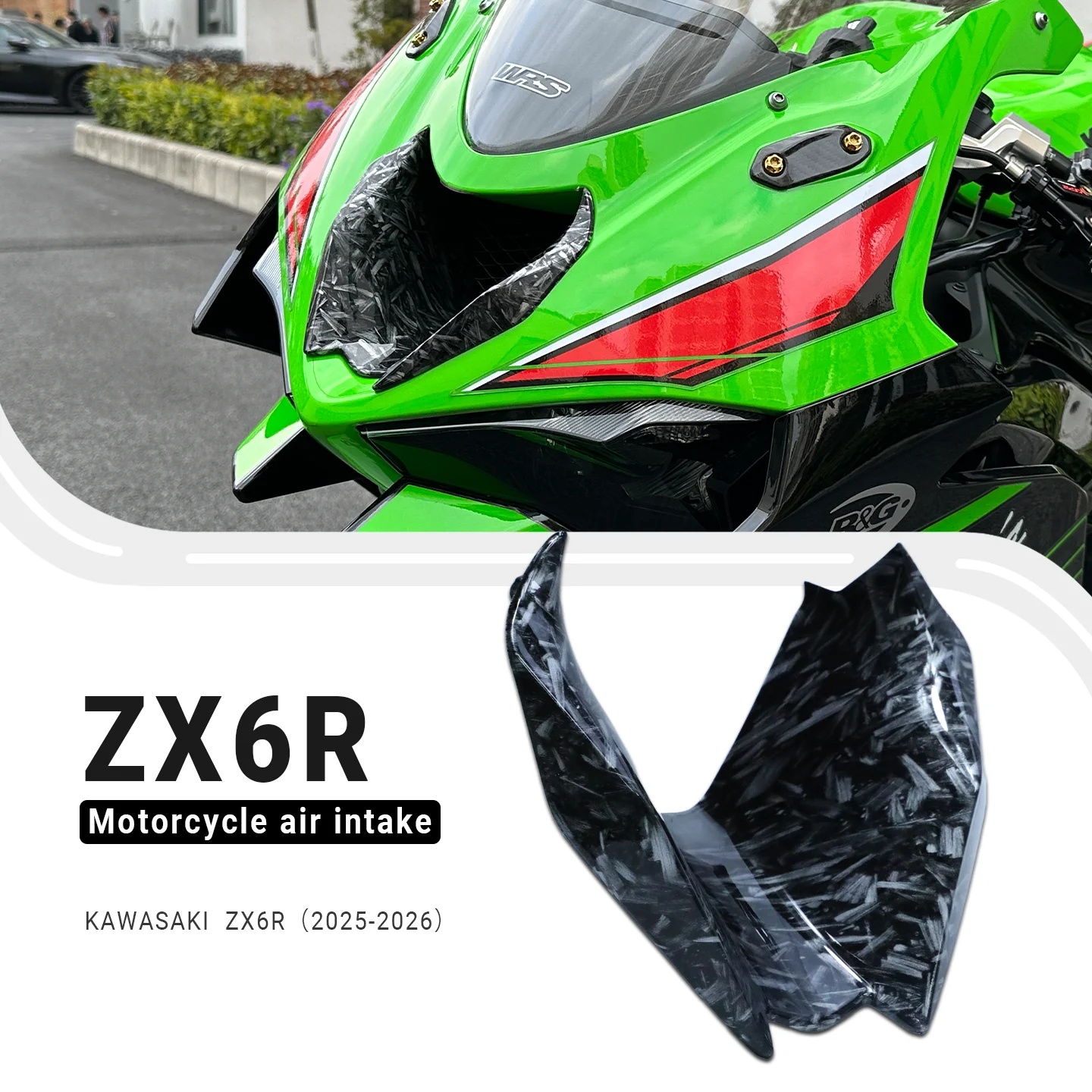Motorcycle ABS Front Air Intake Cover Fairing Air Port Shell Cover Side Air Inlet Panel For Kawasaki Ninja ZX6R ZX-6R 2024-2026
