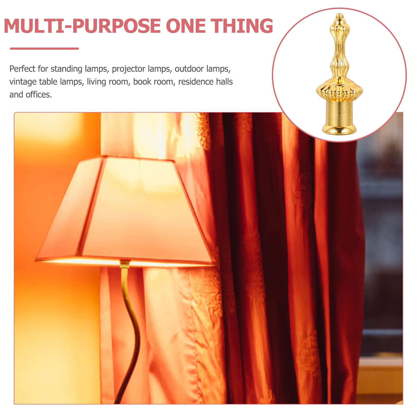 

4Pcs Lamp Finials Light Knob Decor Retro Style Lampshade Holder for Home Office Desk Lamp Decoration Light Screw Caps