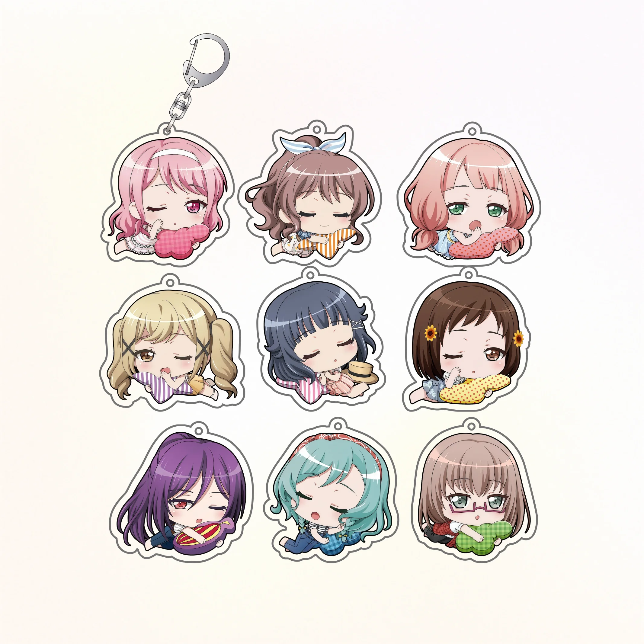 BanG Dream! Girls Band Party!Roselia/Pastel*Palettes Anime Gift Acrylic  Keychain 6cm Bag charm Gift