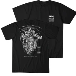 Novedad Grim Reaper armas de fuego entrenamiento camiseta táctica 100% algodón cuello redondo verano manga corta Casual camiseta para hombre talla S-3XL
