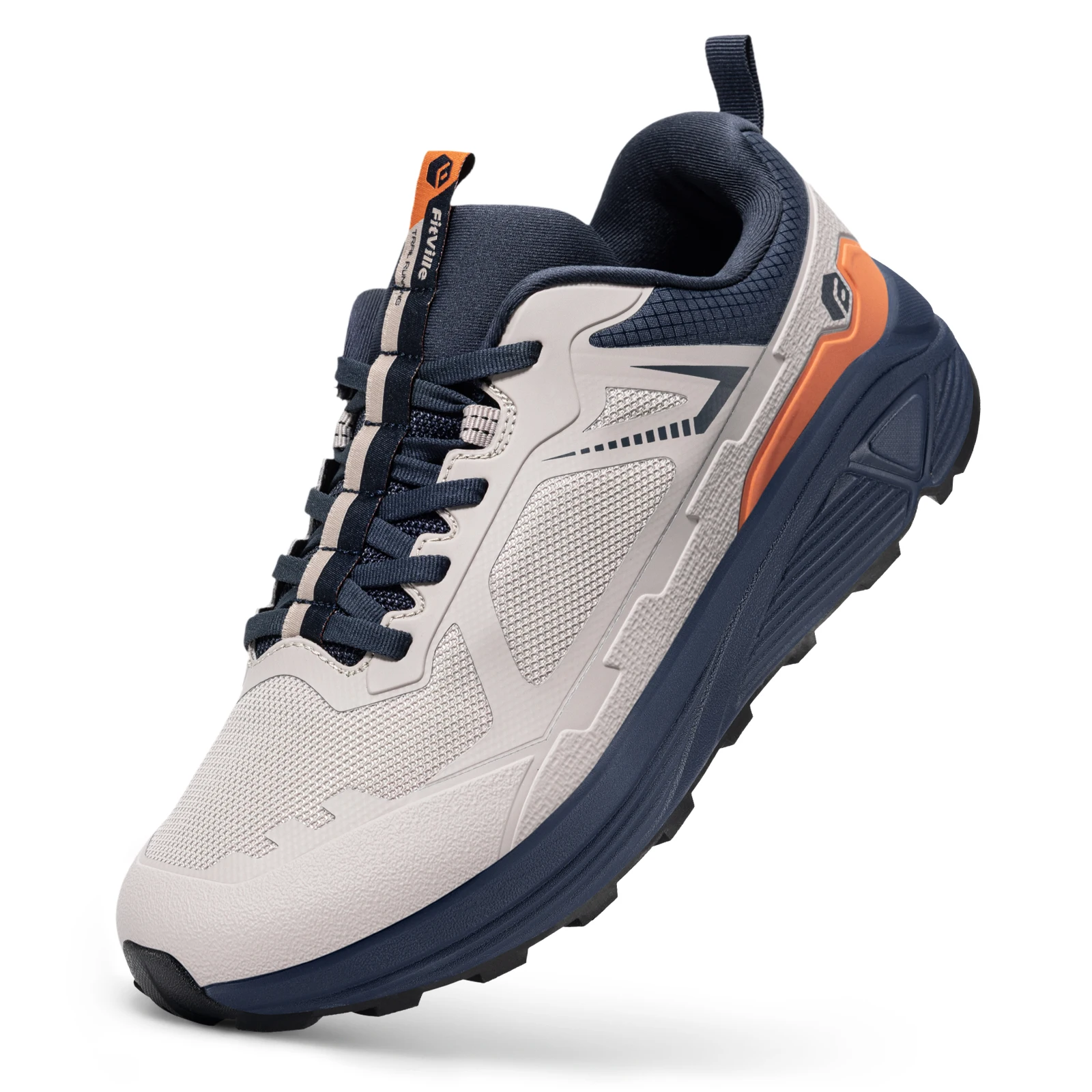 Fitville Trail-Laufschuhe für Herren, breiter Zehenbereich, Wanderschuhe, komfortable Dämpfung, Outdoor-Sportschuhe für Männer, rutschfest – Detail 4