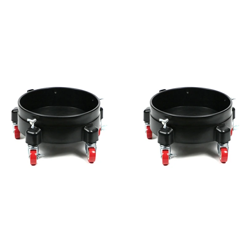 

2Pcs 11.5Inch Bucket Dolly Easy Push Removable Rolling Bucket Dolly 5Roll Swivel Casters To Move 360Degree Turning Black