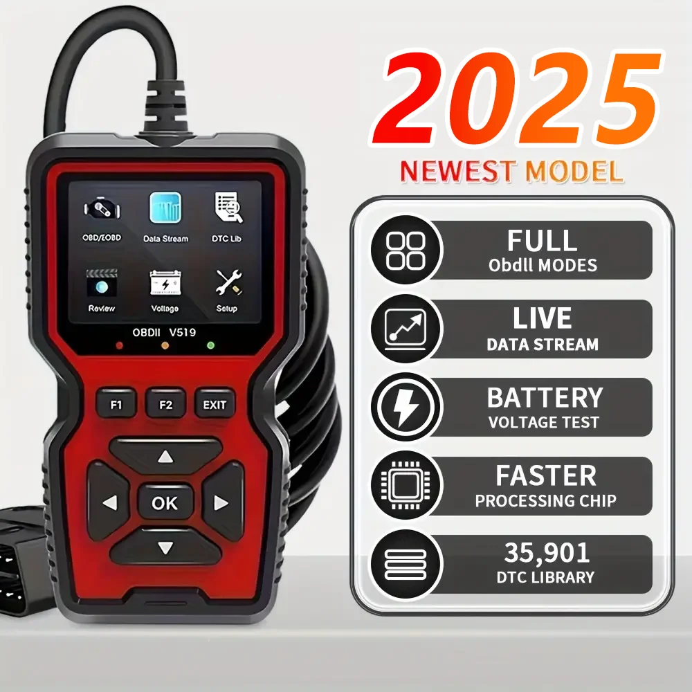 

OBD2 Scanner Professional Diagnostic Code Reader Tool Live Data Checks Engine Light Read and Erase Codes Mechanical Scanner V519