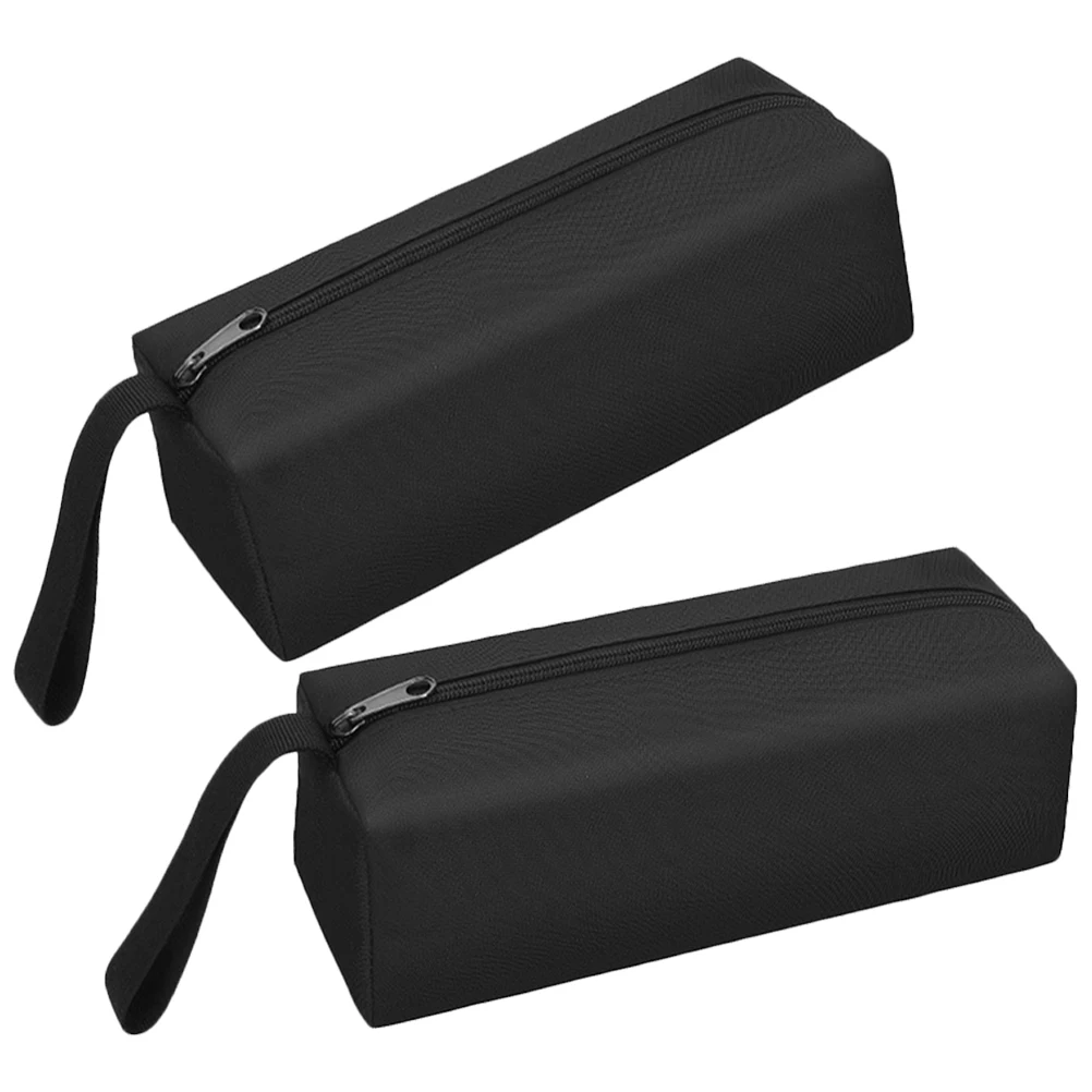 

2 Pcs Tool Kit Storage Bag Small Zippered Pouch Toolbox Oxford Cloth Bags Black