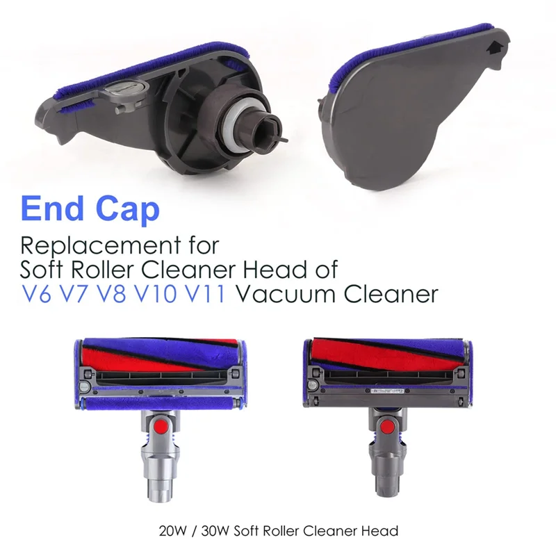 BAAO-ลูกกลิ้งแปรงบาร์End CapสําหรับDyson V6 V7 V8 V10 V11 เครื่องดูดฝุ่นอุปกรณ์เสริมกํามะหยี่นุ่มหัวดูดด้านข้างCo
