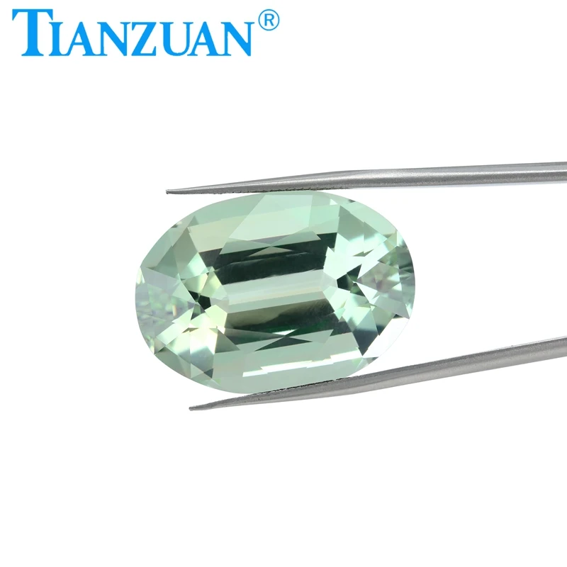Oval Shape Natural Green Quartz Light Green Color Loose Gem Stone with GTC Certificate