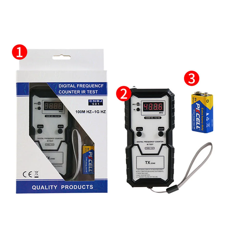 BJ-501 Infrared Frequency Tester 100M-1GHz 4-digit Digital Portable Wireless Remote Frequency Tester With Indicator Light