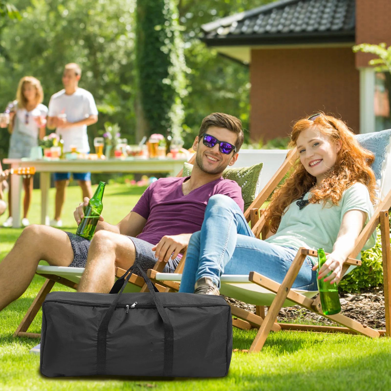 

Portable BBQ Tool Bag Large Capacity Oxford Cloth Grilling Utensil Organizer Camping Durable Practical