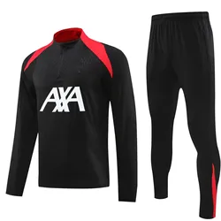 new Men sports set Liverpooles  Fans shirt soccer Half Zipper Jacket Training wear games Jerseys  baseball Kit Tops and trousers