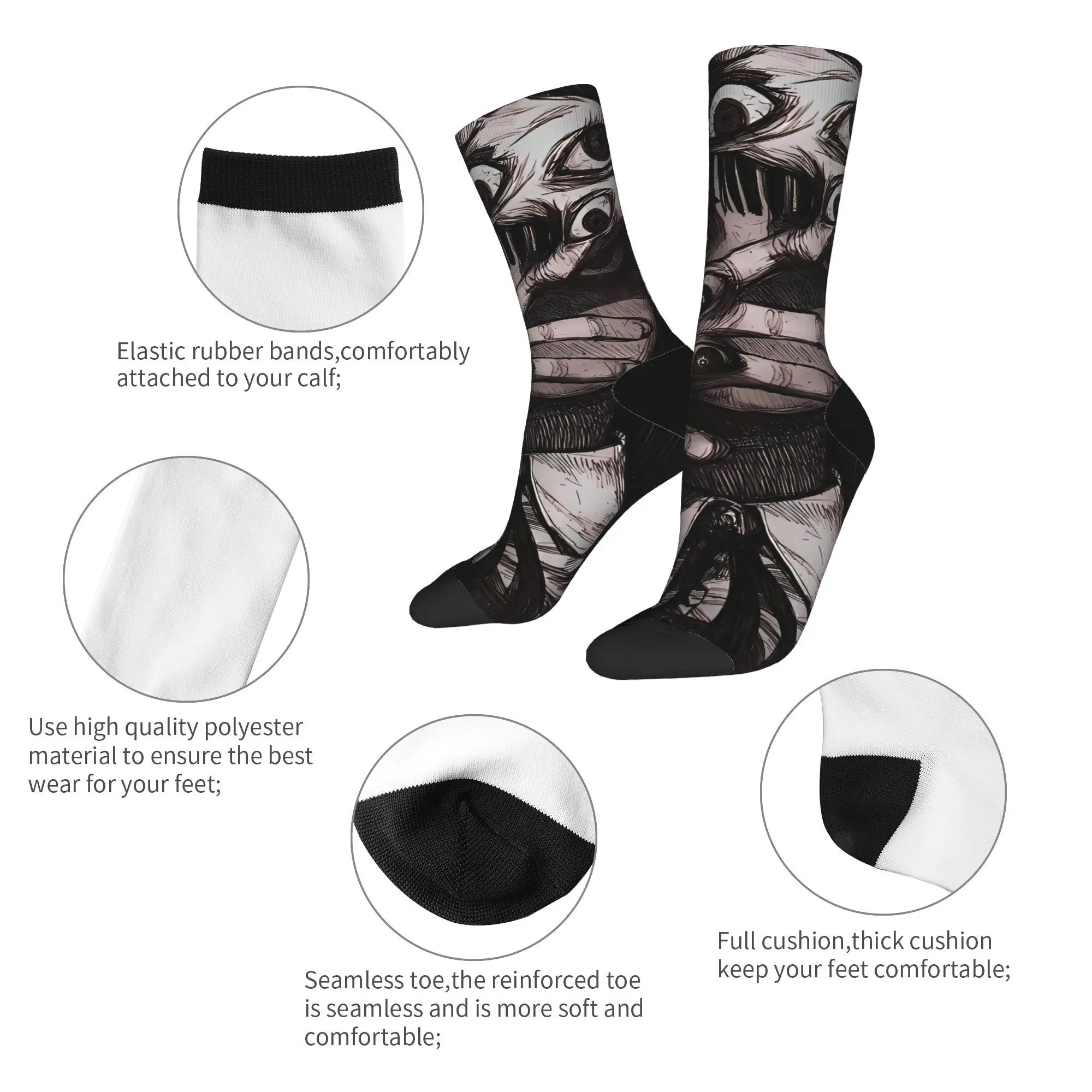 جوارب Tomie Junji Ito جوارب الخريف جوارب غير رسمية للنساء والرجال جوارب ناعمة جرافيك لوح التزلج جوارب مضادة للانزلاق