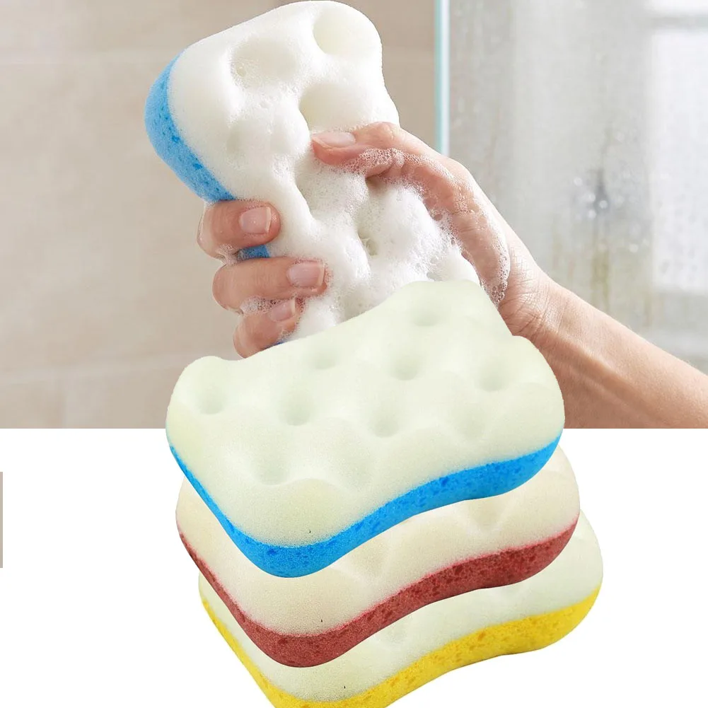 1/3Pcs Bath Sponge Women/Men Exfoliating Body Sponges Bath Sponges Pouf Foam Loofahs Sponge To Spa Reusable Bathing Accessories