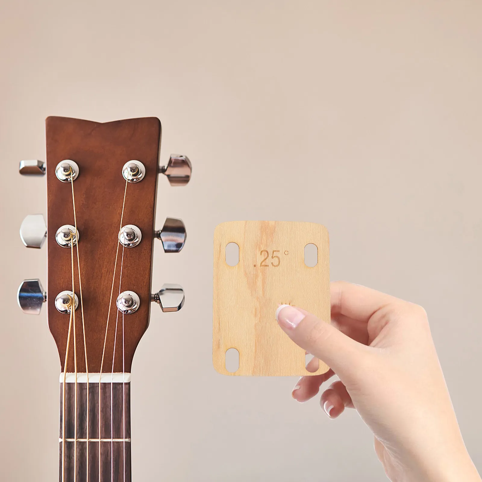 3 Pièces de Cales de Manche en Bois pour Guitare et Basse – Réparation et Ajustement du Manche, Robustes, Indéformables, Surface Lisse, Amélioration de la Qualité Sonore