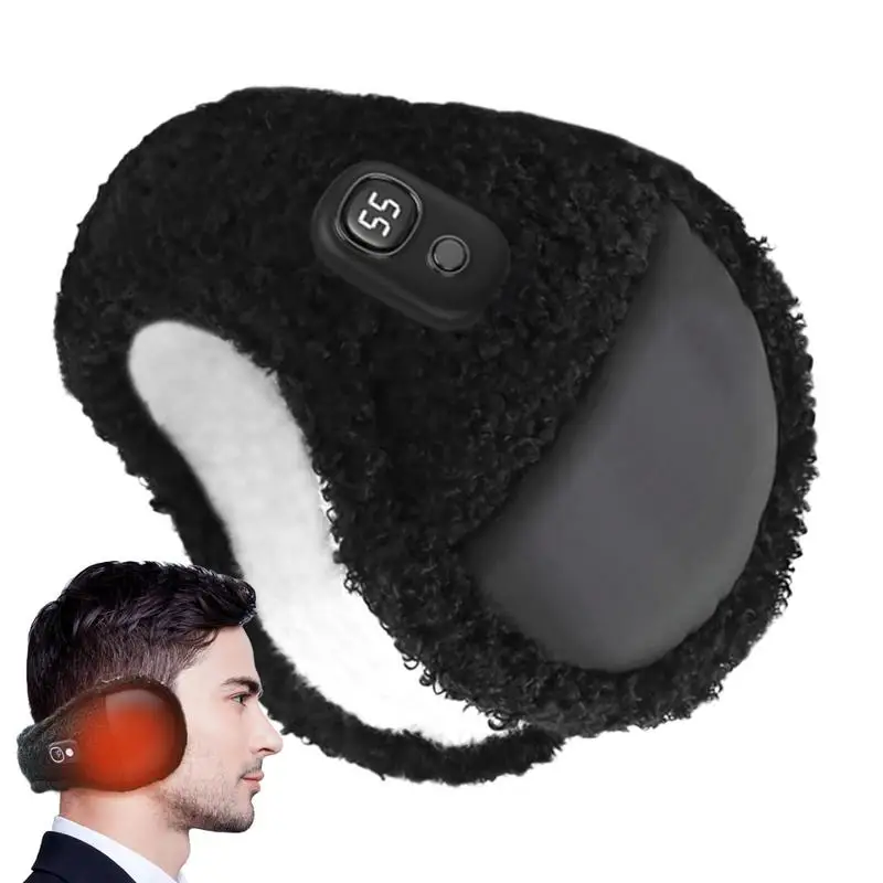 

Heating Ear Warmers 3 Temp Modes Fleece Lining Heated Earmuffs Winter Foldable Auto Power Off Thermal Ear Protection