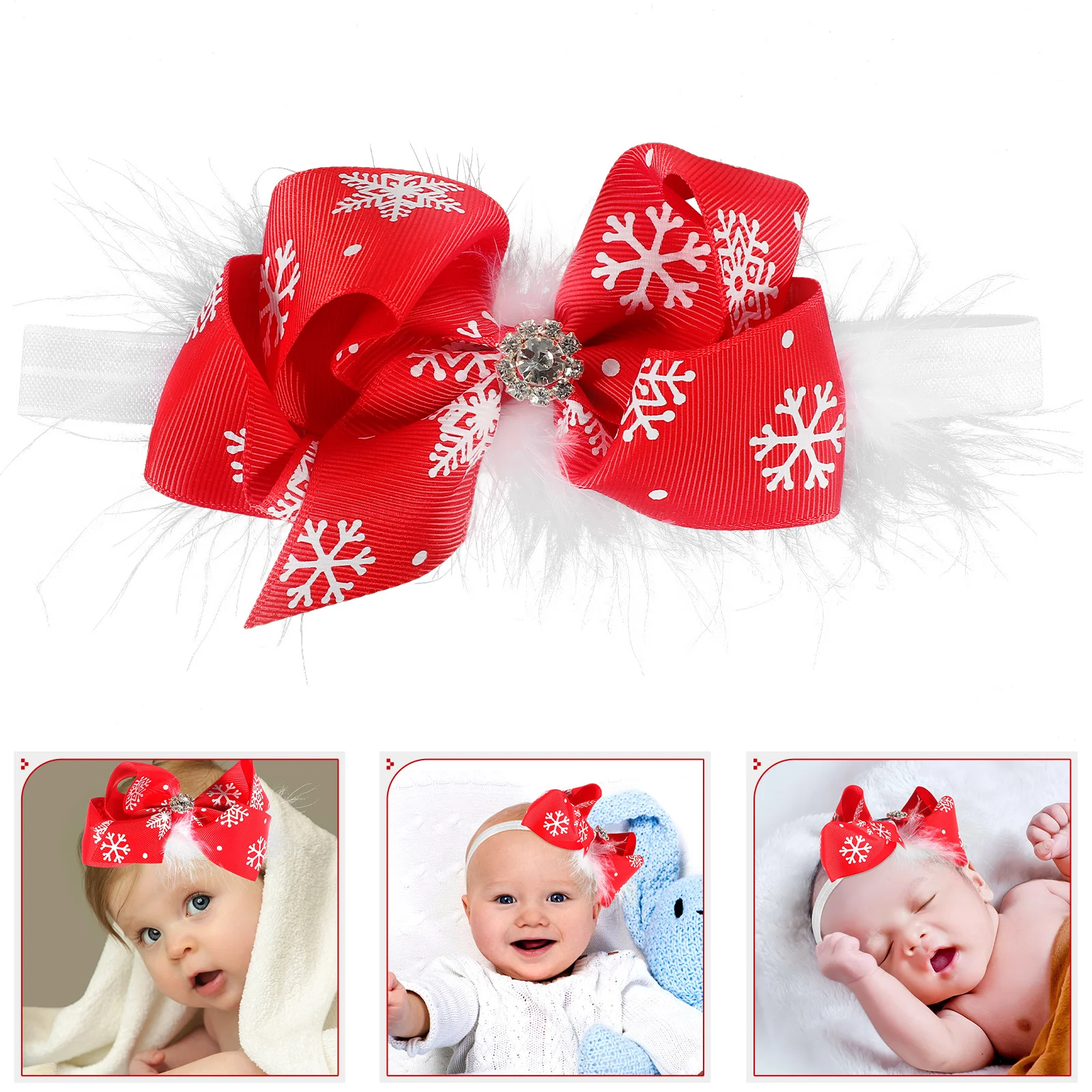 

1Pcs Bowknot Headband Snowflake Durable Christmas Hair Band Kids Girls Headband Stage Performance Gift
