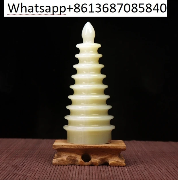 Natural  jade Wenchang Pagoda Nine-story office study desk learning ornaments crafts