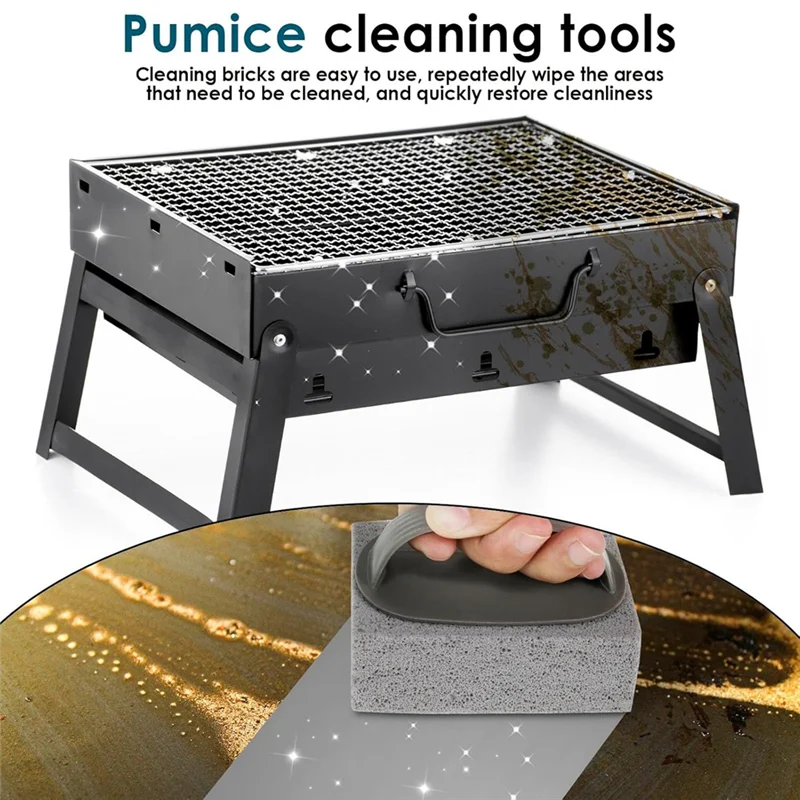 

TKOH-Cleaner Brick Block With 6 Pack Grill Cleaning Pumice Stone BBQ Cleaning Tool Remove Grease Oil Stains For Barbeque