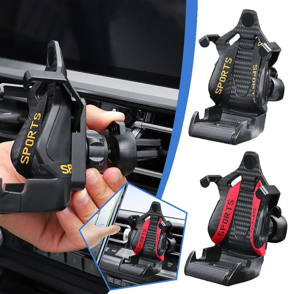 Universal Racing Seat Mobile Phone Holder Car Air Vent Mount Clip Outlet Holder Navigation Car Racing Seat Design Air Holde O4R9