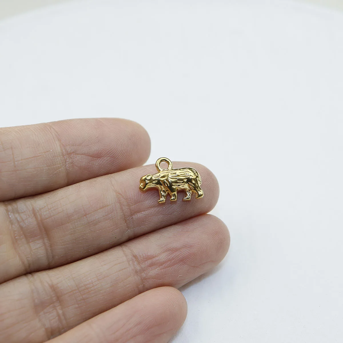 5 قطع يلقي الفولاذ المقاوم للصدأ الحيوان الأزياء والمجوهرات الإكسسوارات سحر DIY الحرفية PVD فراغ لوحة للماء مضاد الأرجية